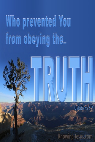 Galatians 5:7 Running Well But Prevented From Obeying Truth (blue)